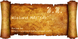 Wieland Máté névjegykártya